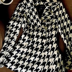 Houndstooth White Black blazer Size S
